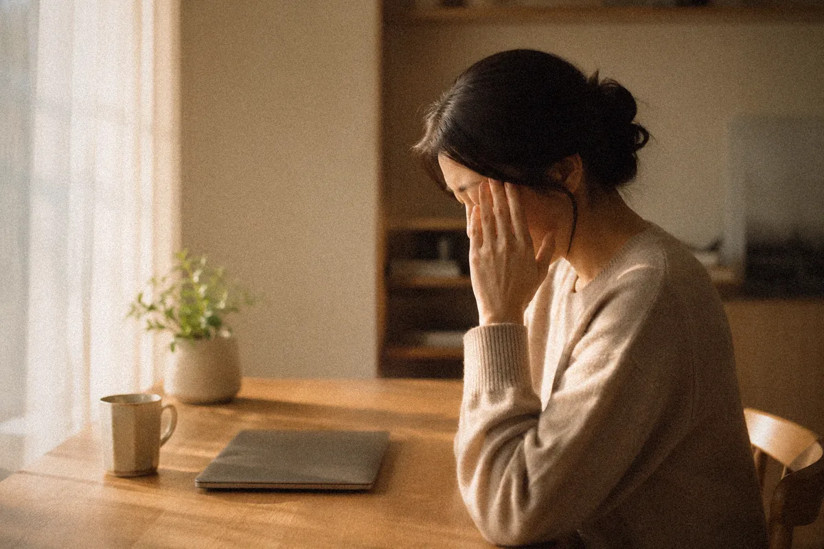 頭痛・眼精疲労に悩む女性